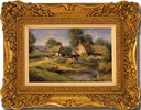 Gordon Lees, Original oil painting on canvas, Cotswolds Village Medium image. Click to enlarge
