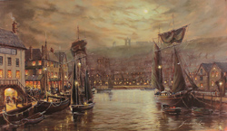 Gordon Lees, Signed limited edition print, Whitby Harbour