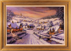 Gordon Lees, Original oil painting on canvas, The Cotswolds in Snow Medium image. Click to enlarge