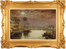 Gordon Lees, Original oil painting on canvas, Whitby Harbour Medium image. Click to enlarge