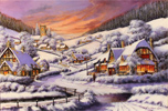 Gordon Lees, Original oil painting on canvas, The Cotswolds in Snow Medium image. Click to enlarge