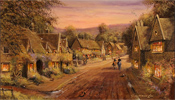 Gordon Lees, Original oil painting on canvas, Stanton, The Cotswolds Medium image. Click to enlarge