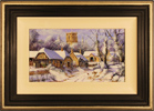Gordon Lees, Original oil painting on panel, Cotswolds Village in Snow Medium image. Click to enlarge