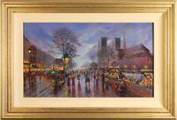 Gordon Lees, Original oil painting on panel, La Rue Notre Dame, Paris Medium image. Click to enlarge