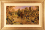 Gordon Lees, Original oil painting on panel, Evening Light in Withington Medium image. Click to enlarge