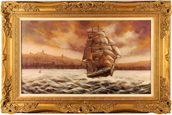 Gordon Lees, Original oil painting on canvas, Endeavour, Whitby, North Yorkshire Medium image. Click to enlarge