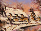 Gordon Lees, Original oil painting on canvas, Evening Snow, Thornton Le Dale Medium image. Click to enlarge