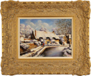 Gordon Lees, Original oil painting on canvas, Sunshine and Snow, Thornton Le Dale Medium image. Click to enlarge