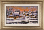 Gordon Lees, Original oil painting on canvas, A Snowy Evening at The Crown Inn Medium image. Click to enlarge