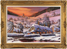 Gordon Lees, Original oil painting on canvas, A Snowy Eve in the Cotswolds Medium image. Click to enlarge