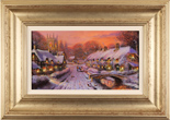 Gordon Lees, Original oil painting on panel, Cotswolds Village in Snow Medium image. Click to enlarge