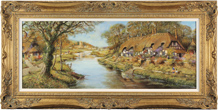 Gordon Lees, Original oil painting on panel, Summer by the River Medium image. Click to enlarge