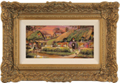 Gordon Lees, Original oil painting on panel, Cotswolds Village  Medium image. Click to enlarge