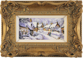 Gordon Lees, Original oil painting on panel, Cotswolds Village in Snow Medium image. Click to enlarge