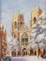 Gordon Lees, Original oil painting on panel, Sunshine and Snow, York Medium image. Click to enlarge