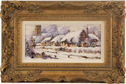 Gordon Lees, Original oil painting on panel, Winter Ride, The Cotswolds Medium image. Click to enlarge