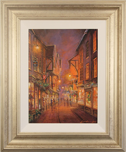 Gordon Lees, Original oil painting on panel, The Shambles, York Medium image. Click to enlarge