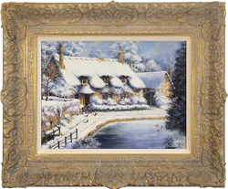 Gordon Lees, Original oil painting on panel, Winter in Thornton le Dale, North Yorkshire Medium image. Click to enlarge