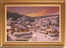 Gordon Lees, Original oil painting on canvas, Village in Snow Medium image. Click to enlarge