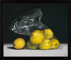 Ian Rawling, PS, Pastel, Bag of Lemons II Medium image. Click to enlarge