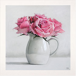 Ian Rawling, PS, Pastel, Milk Jug and Roses Medium image. Click to enlarge
