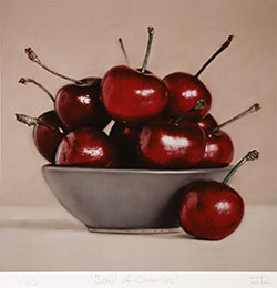 Ian Rawling, Signed limited edition print, Bowl of Cherries Medium image. Click to enlarge