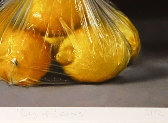 Ian Rawling, Signed limited edition print, Bag of Lemons Signature image. Click to enlarge