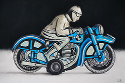 Ian Rawling, Pastel, Tin Motorcycle Medium image. Click to enlarge