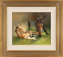 Jacqueline Stanhope, Original oil painting on canvas, Mare and Foal Medium image. Click to enlarge