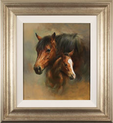 Jacqueline Stanhope, Original oil painting on canvas, Mare and Foal Medium image. Click to enlarge