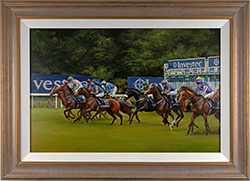 Jacqueline Stanhope, Original oil painting on canvas, Epsom Derby Start, 2016 Medium image. Click to enlarge