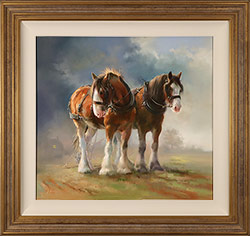 Jacqueline Stanhope, Original oil painting on canvas, Shire Horses Medium image. Click to enlarge