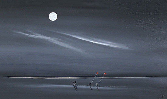 Jay Nottingham, Original oil painting on panel, Two Red Balloons No frame image. Click to enlarge