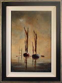 Jay Nottingham, Original oil painting on panel, Moored in Mist Medium image. Click to enlarge