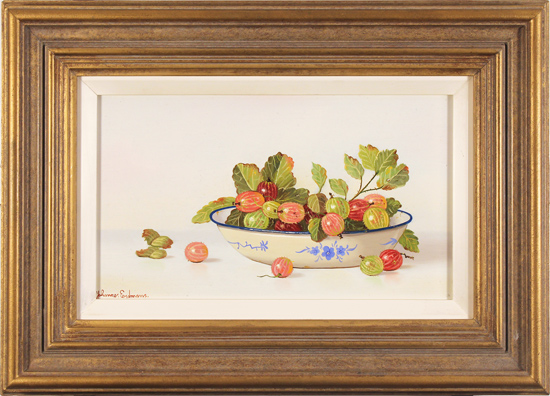 Johannes Eerdmans, Original oil painting on panel, Berries