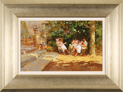 John Haskins, Original oil painting on panel, Ladies to Lunch Medium image. Click to enlarge