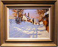 John Haskins, Original oil painting on panel, Sunshine and Snow Medium image. Click to enlarge