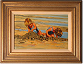 John Haskins, Original oil painting on panel, Beach Scene Medium image. Click to enlarge