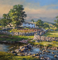 Julian Mason, Original oil painting on canvas, River Wharfe, Beckermonds Medium image. Click to enlarge