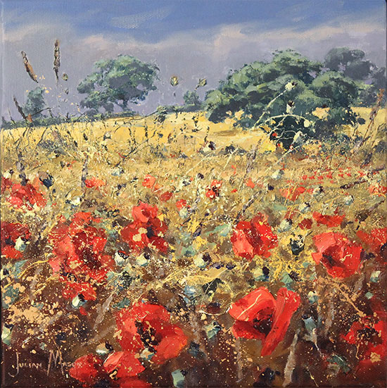 Julian Mason, Original oil painting on canvas, Poppy Fields No frame image. Click to enlarge