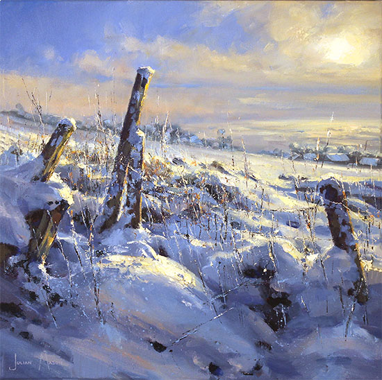 Julian Mason, Original oil painting on canvas, Winter Moorland Light No frame image. Click to enlarge