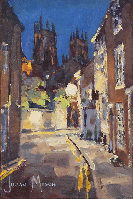 Julian Mason, Original oil painting on panel, Precentor's Court No frame image. Click to enlarge