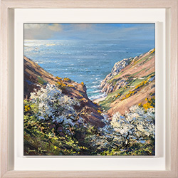 Julian Mason, Original oil painting on canvas, May Blossom, Portheras Cove, Cornwall Medium image. Click to enlarge