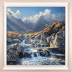 Julian Mason, Original oil painting on canvas, Fairy Pools at Coire na Creiche, Skye Medium image. Click to enlarge