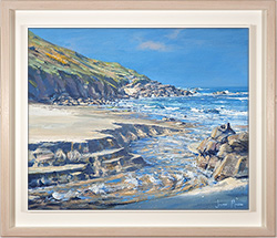 Julian Mason, Original oil painting on canvas, Spring Tides at Portheras, Cornwall Medium image. Click to enlarge