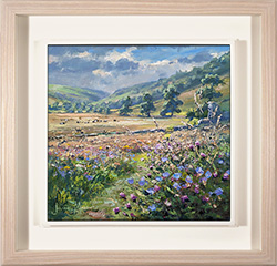 Julian Mason, Original oil painting on canvas, Summer Field, Wharfedale Medium image. Click to enlarge