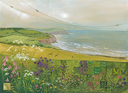 Kate Lycett, Signed limited edition print, Waves and Wildflowers