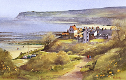 Ken Burton, Watercolour, Robin Hood's Bay, Yorkshire Medium image. Click to enlarge