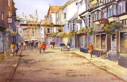 Ken Burton, Watercolour, Stonegate, York Medium image. Click to enlarge