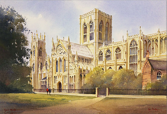 Ken Burton, Watercolour, York Minster No frame image. Click to enlarge